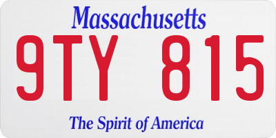 MA license plate 9TY815