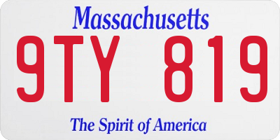 MA license plate 9TY819