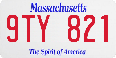 MA license plate 9TY821