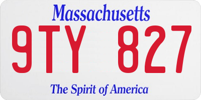 MA license plate 9TY827