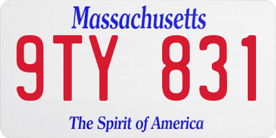 MA license plate 9TY831