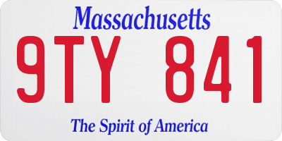 MA license plate 9TY841