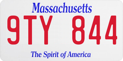 MA license plate 9TY844