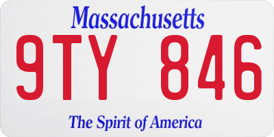 MA license plate 9TY846