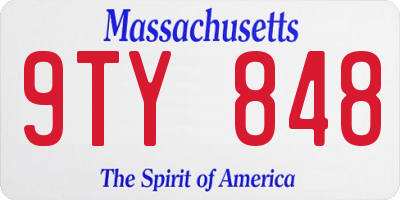 MA license plate 9TY848