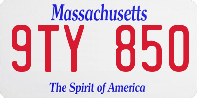 MA license plate 9TY850