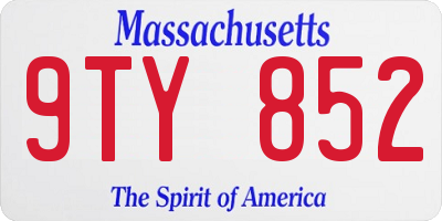 MA license plate 9TY852