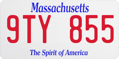 MA license plate 9TY855