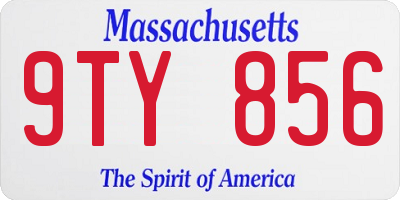 MA license plate 9TY856