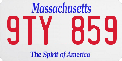 MA license plate 9TY859
