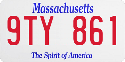 MA license plate 9TY861