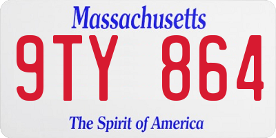 MA license plate 9TY864