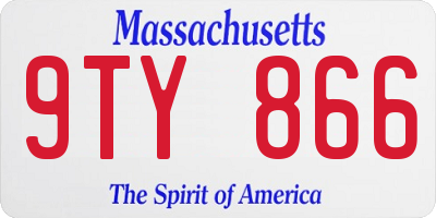 MA license plate 9TY866