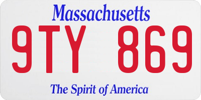 MA license plate 9TY869