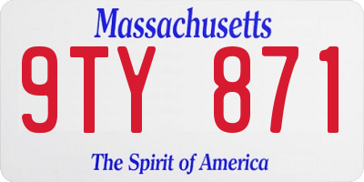 MA license plate 9TY871