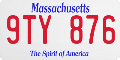 MA license plate 9TY876