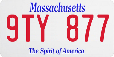 MA license plate 9TY877