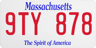 MA license plate 9TY878