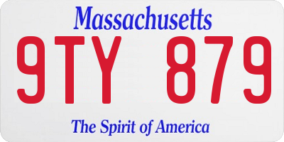 MA license plate 9TY879