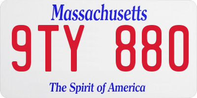MA license plate 9TY880