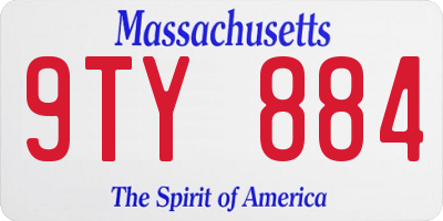 MA license plate 9TY884