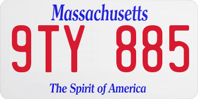 MA license plate 9TY885