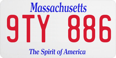 MA license plate 9TY886