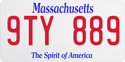 MA license plate 9TY889