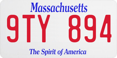MA license plate 9TY894