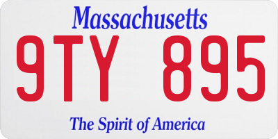 MA license plate 9TY895