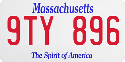 MA license plate 9TY896