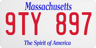 MA license plate 9TY897