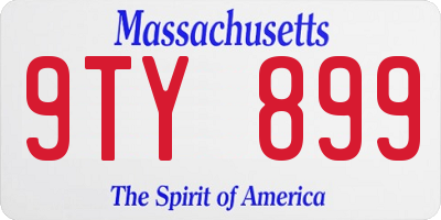 MA license plate 9TY899