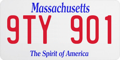 MA license plate 9TY901