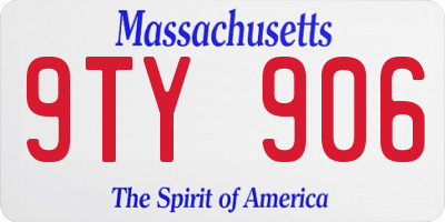 MA license plate 9TY906