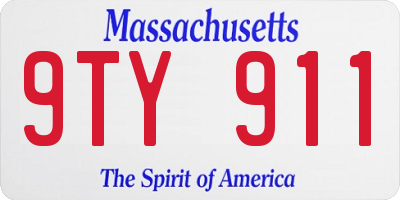 MA license plate 9TY911