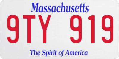 MA license plate 9TY919
