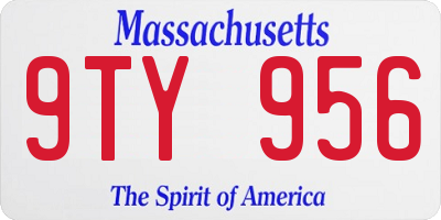 MA license plate 9TY956