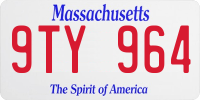 MA license plate 9TY964