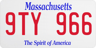 MA license plate 9TY966