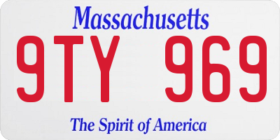MA license plate 9TY969