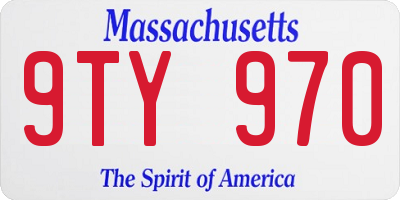 MA license plate 9TY970