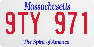 MA license plate 9TY971