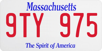 MA license plate 9TY975