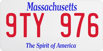 MA license plate 9TY976