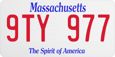 MA license plate 9TY977