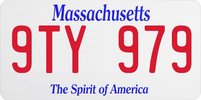 MA license plate 9TY979
