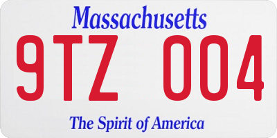 MA license plate 9TZ004