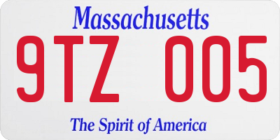 MA license plate 9TZ005