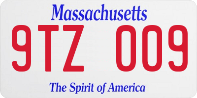 MA license plate 9TZ009